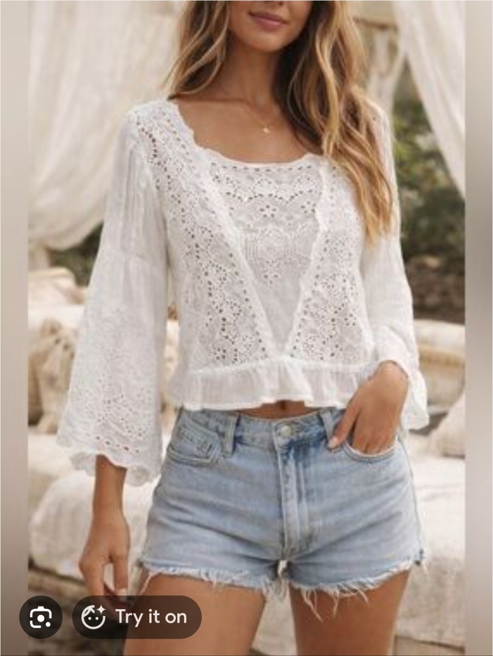 American Eagle Outfitters Eyelet Blouse Size Small